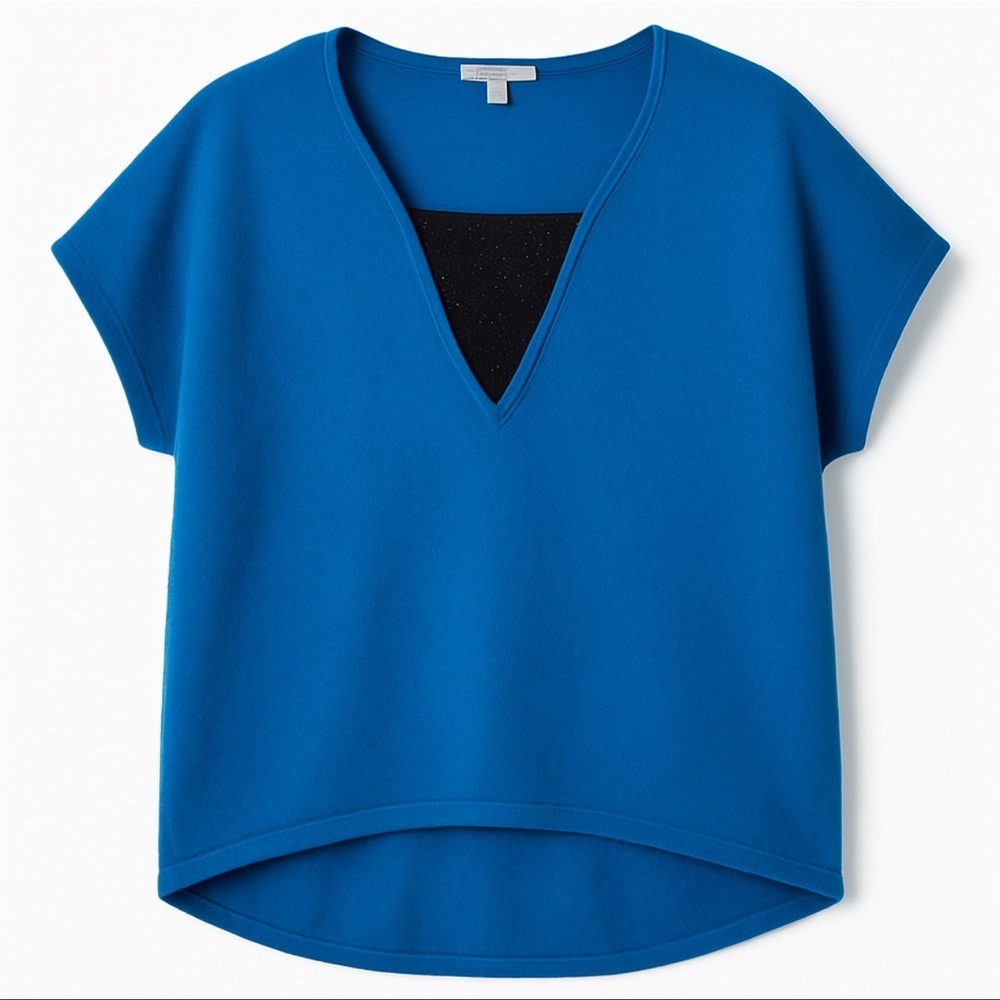 Neiman Marcus | 100% Cashmere Embellished V-Neck Tunic Sweater Top | S/M